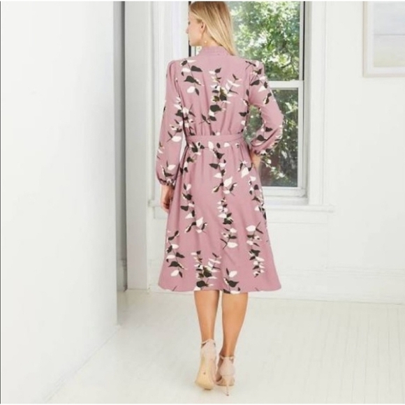 A New Day Womens Floral Long Sleeve Wrap Midi Dress in Size Small. - Picture 2 of 12